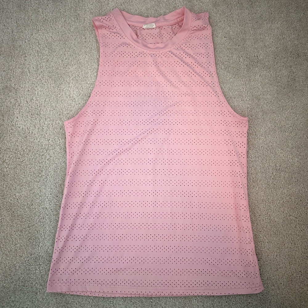 ZYIA Active Chill Blossom Pink Perforated Top
